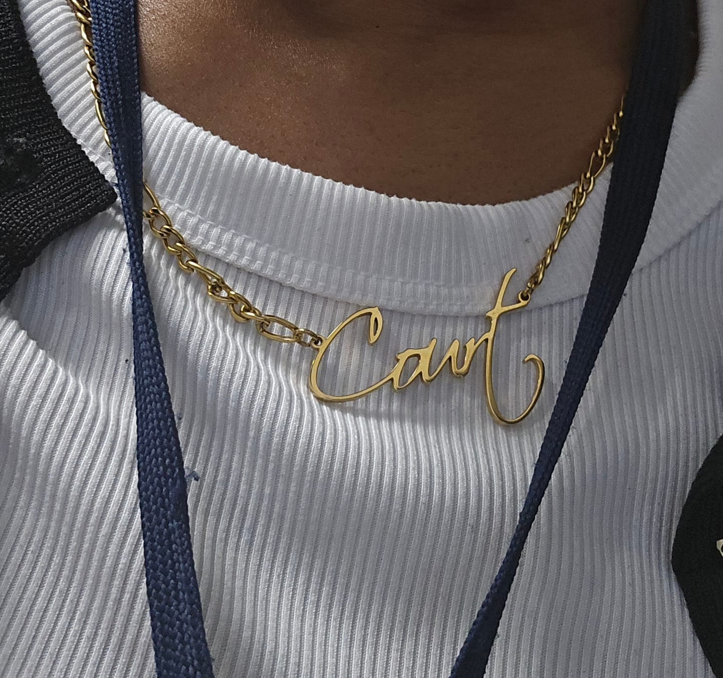 Customer photo review of Script Name Necklace