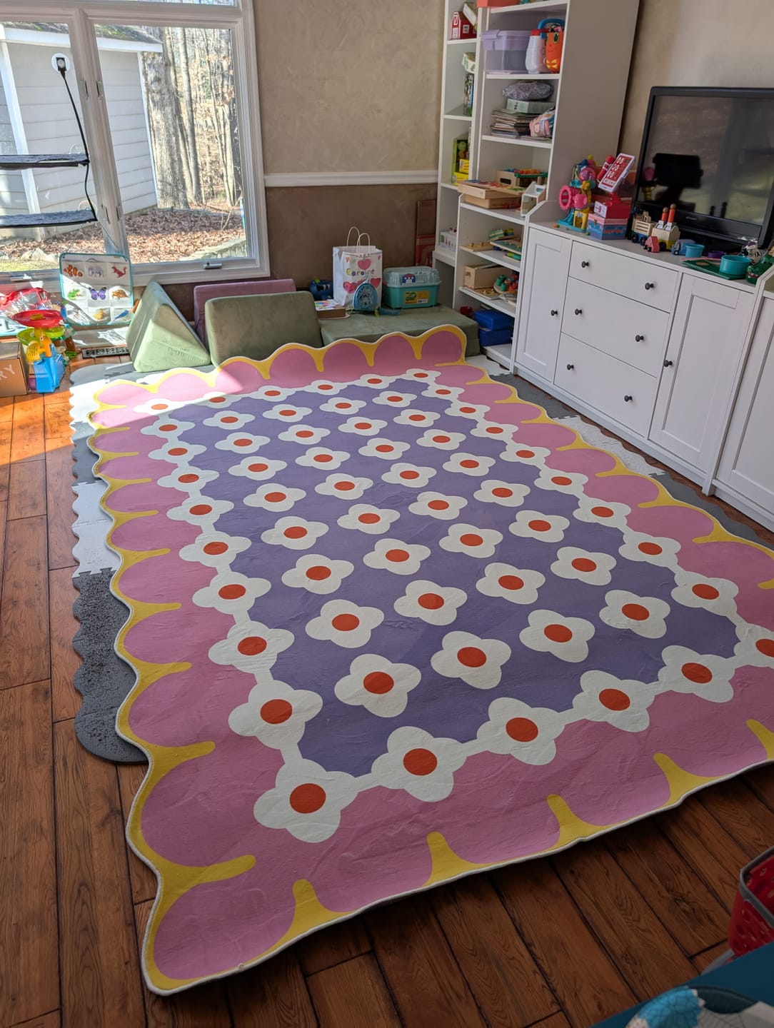 Customer photo review of Pink and Purple Floral Area Rug