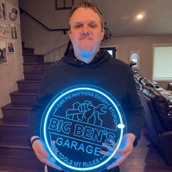 Customer photo review of Neon Garage Custom Name Sign Led Light