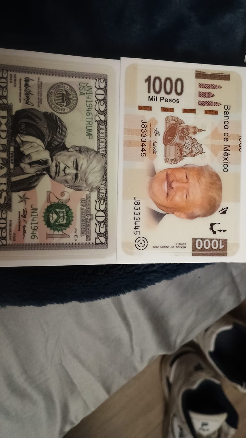 Customer photo review of Trump Banco de Mexico Credit Card Skin Decal