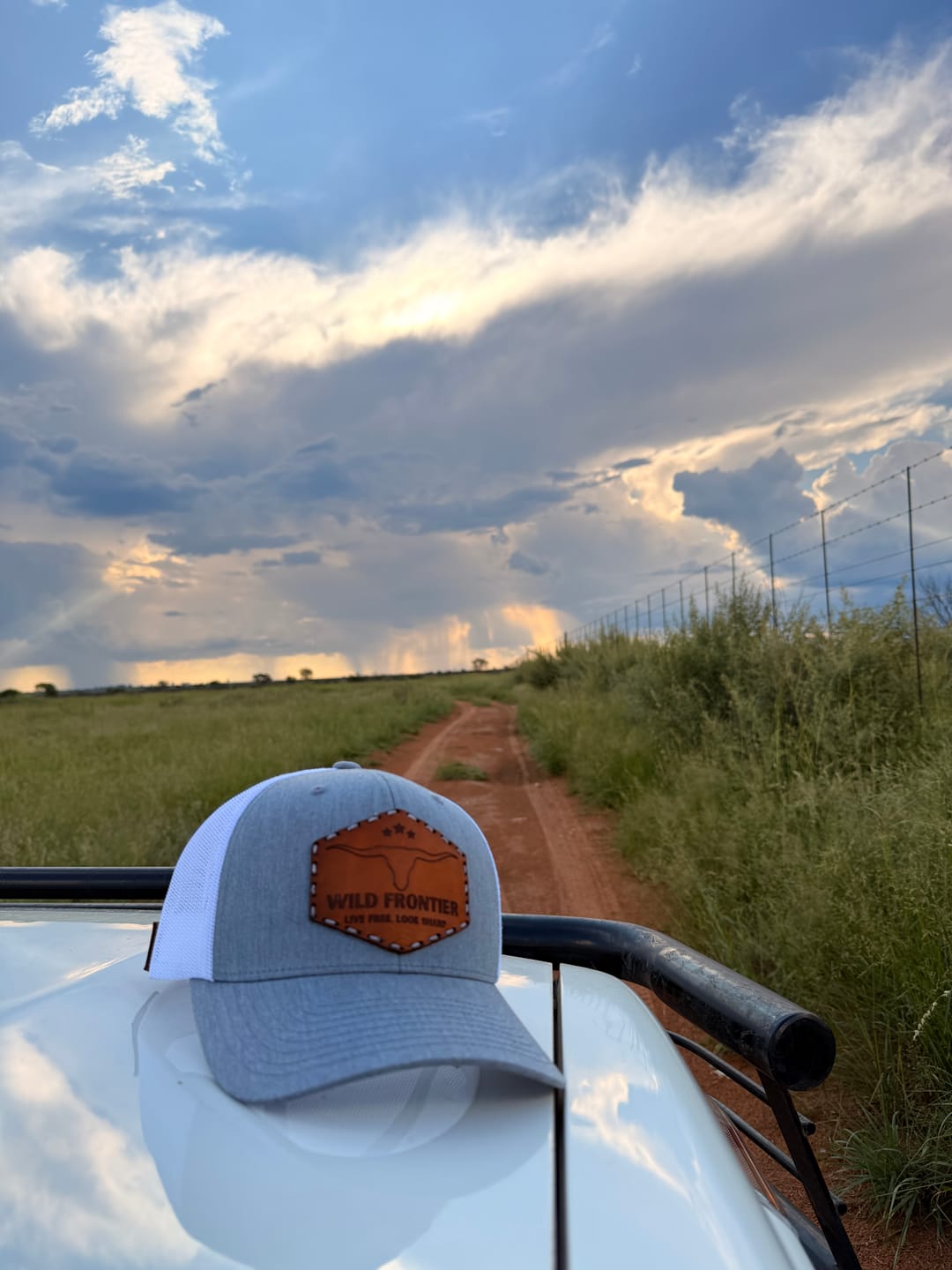 Customer photo review of Original Longhorn with Grey/White Adjustable Trucker and White Thread