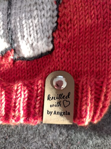 Customer photo review of Kunstleder-Labels mit Chicago Screws - Personalisierte Labels
