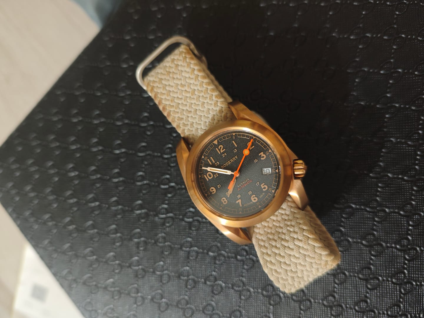 Customer photo review of VOYAGER - 100M Waterproof Bronze Automatic Field Watch | Black