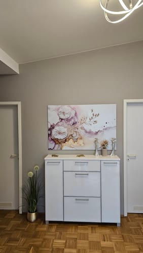 Customer photo review of Alu-Dibond Bild | Pastell Blüten Moderne Kunst | Querformat