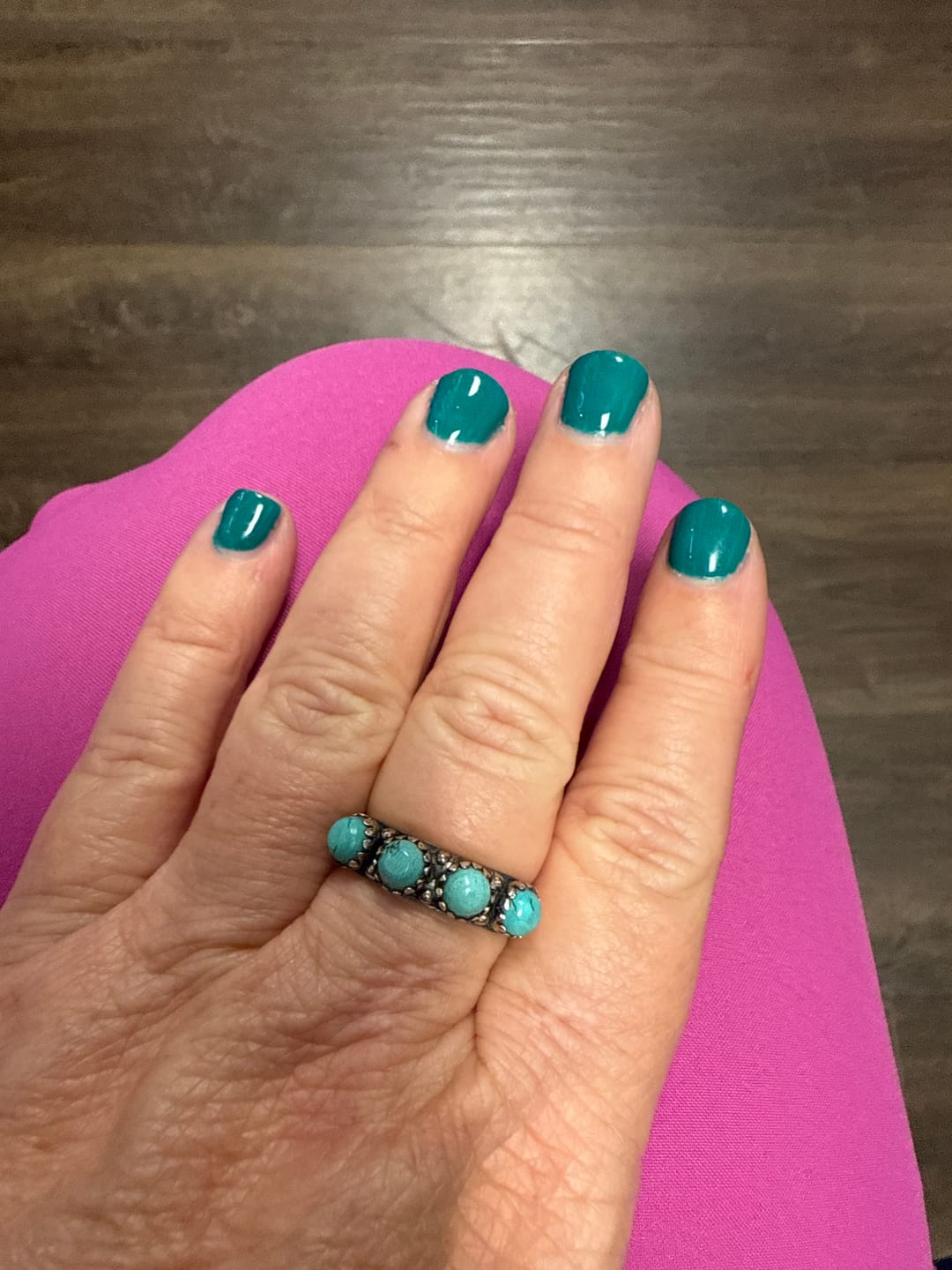 Customer photo review of Turquoise Band Ring Sterling Silver