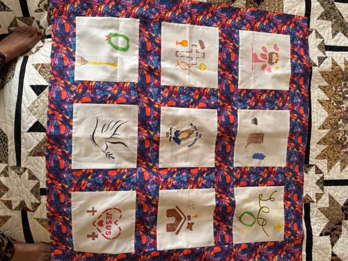 Customer photo review of Colorful Stained Glass Fabric