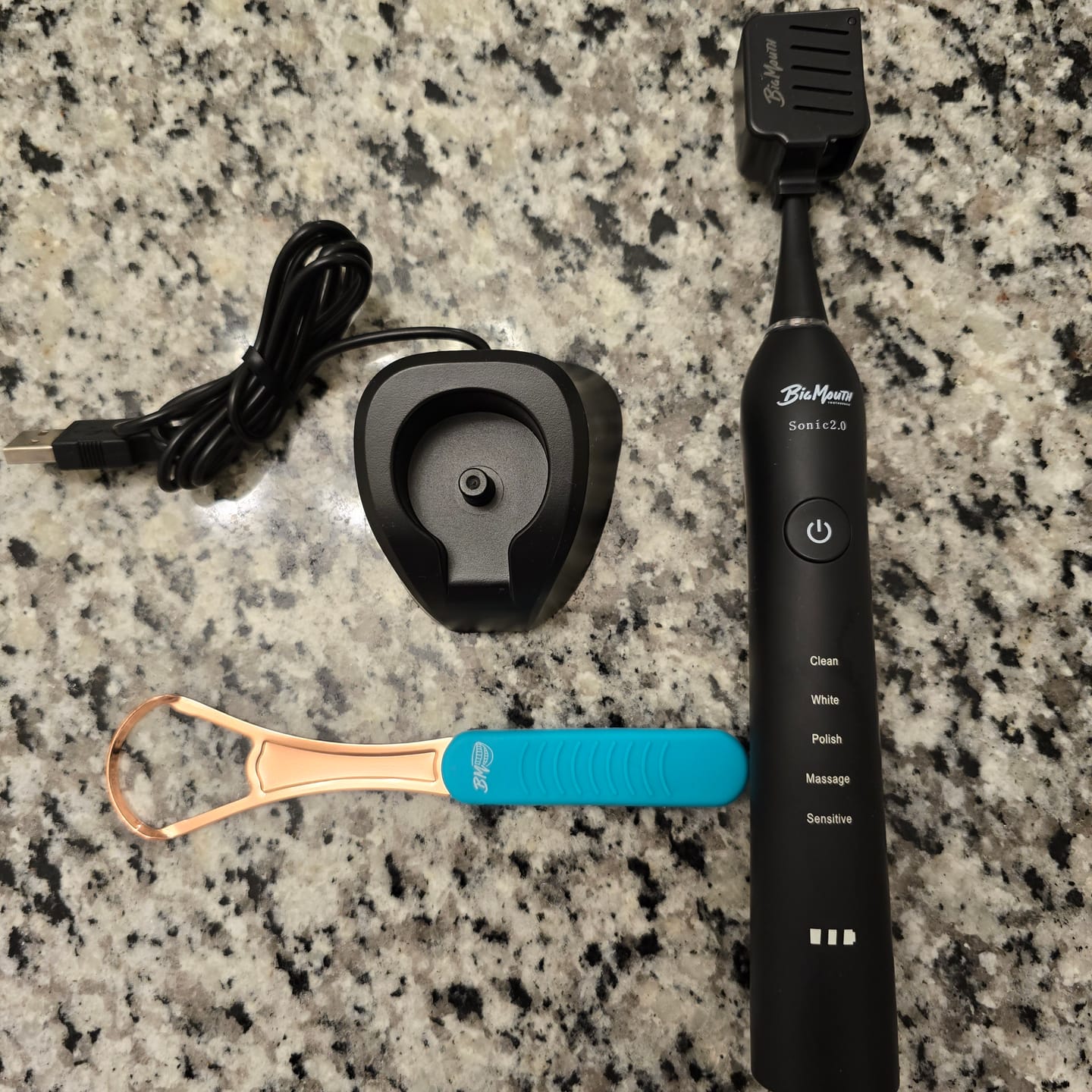 Customer photo review of Big Mouth Sonic Toothbrush 2.0 (Black Edition)