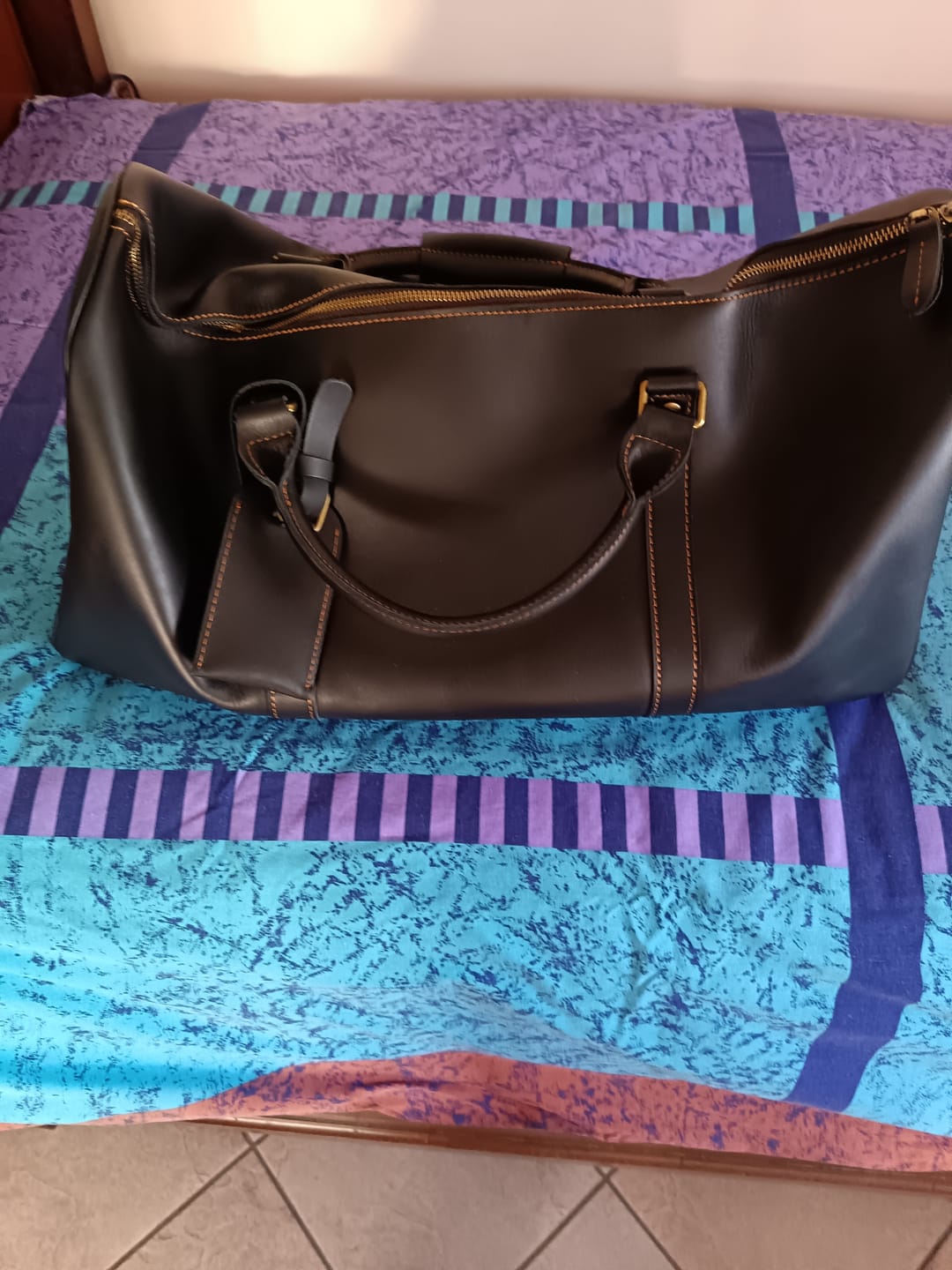 Customer photo review of Sac Voyage Homme Cuir Côme