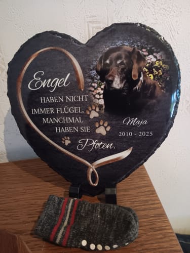 Anja B. review of Engel haben Pfoten - Individuelles Schieferherz image 1 out of 1