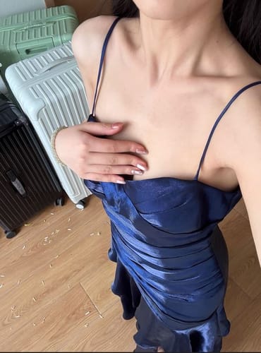 Customer photo review of Pamela Royal Blue Enchanting Ruffled Tiered Maxi Dress