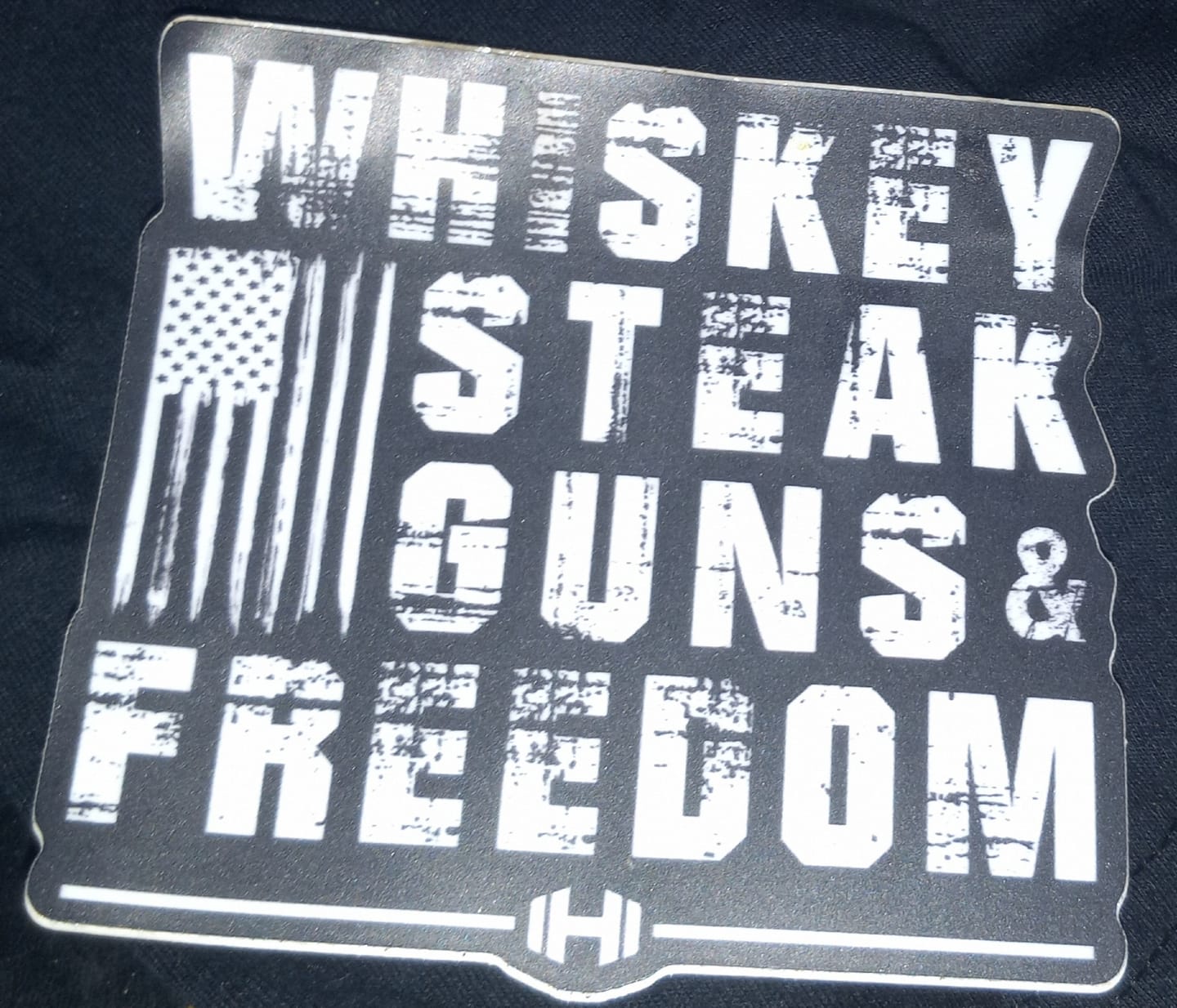 Customer photo review of Whiskey Steak Freedom Decal