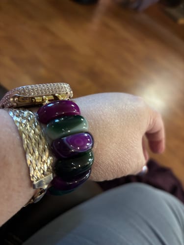Customer photo review of Bohemian Jewel Agate Stretch Apple Watch Strap