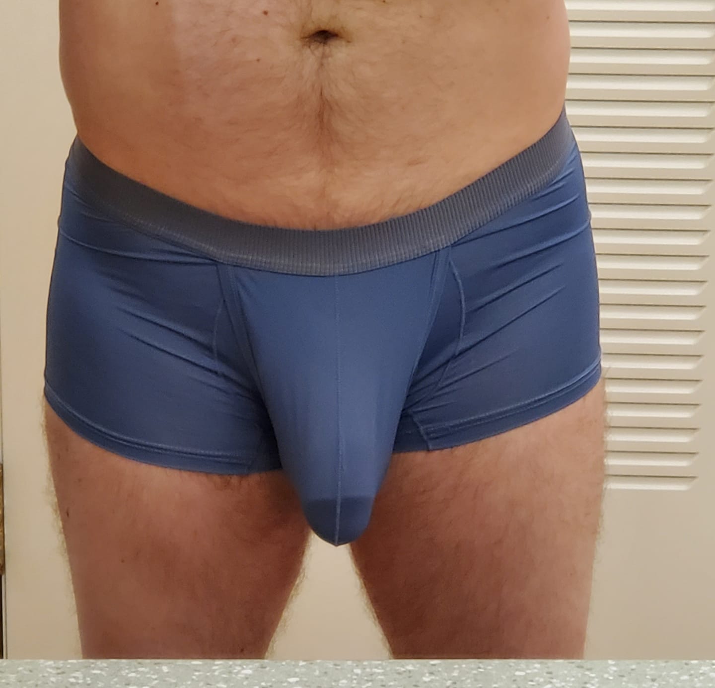 Customer photo review of 2 Pack Men's Ultra-Thin Trunks with Open Fly