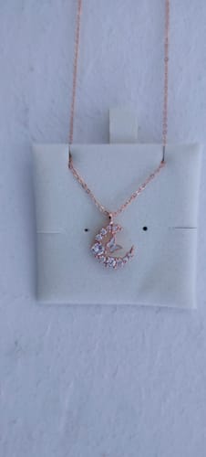 Customer photo review of Luna Crescent Necklace