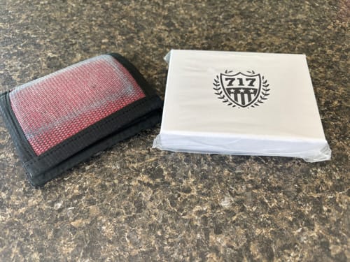 Customer photo review of 717 Aluminum Slim Wallet in Leather Brown