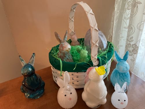Customer photo review of Glass Egg Head Bunny