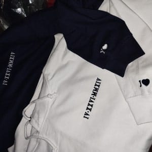 Customer photo review of Custom Embroidered Roman Numeral Hoodie