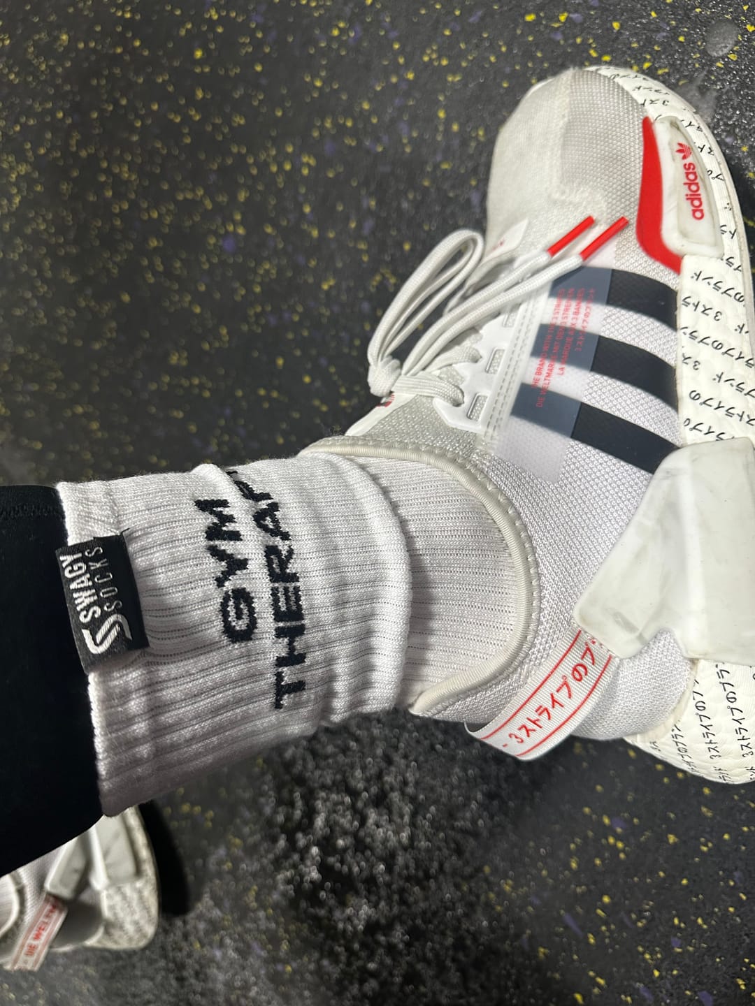 Customer photo review of Gym Therapy - Women's Crew Workout Socks