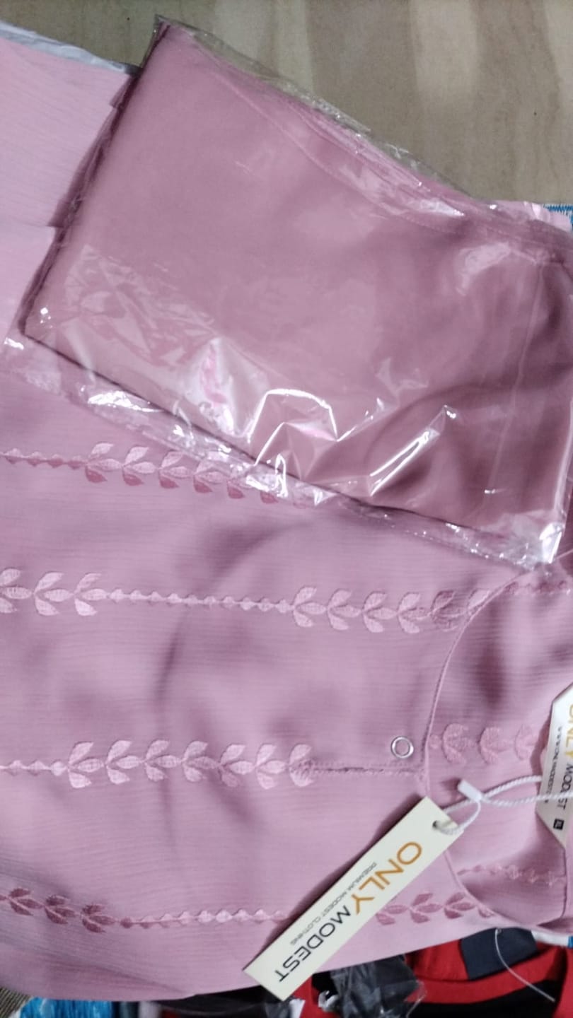 Customer photo review of Luxury Floral Abaya Dress Blush Pink