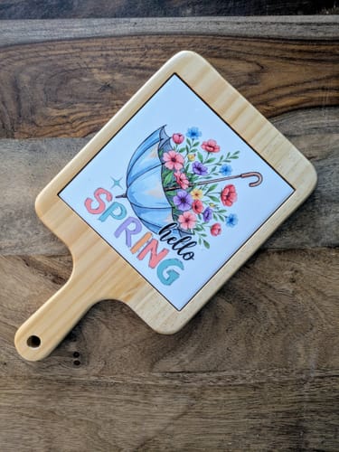 Customer photo review of Houten Kaasplank Vierkant met Keramische Tegel voor sublimatie