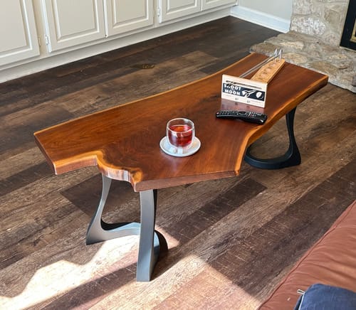Customer photo review of 117 Uzar 16" Live Edge Bench Legs