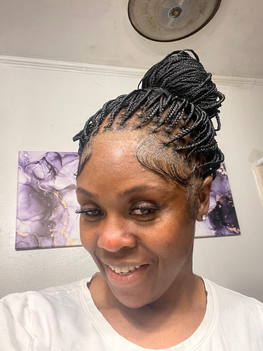 Customer photo review of Frontal knotless braided wig  22 inches