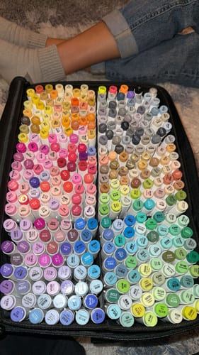 Customer photo review of Ohuhu Honolulu 320 Colors Dual Tips Alcohol Art Markers