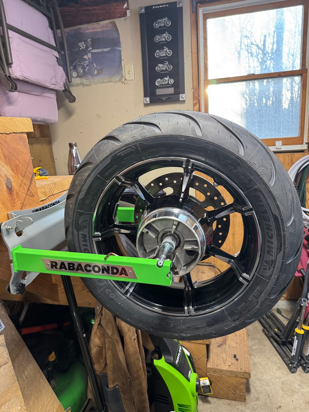 Customer photo review of Motorcycle Wheel Balancer