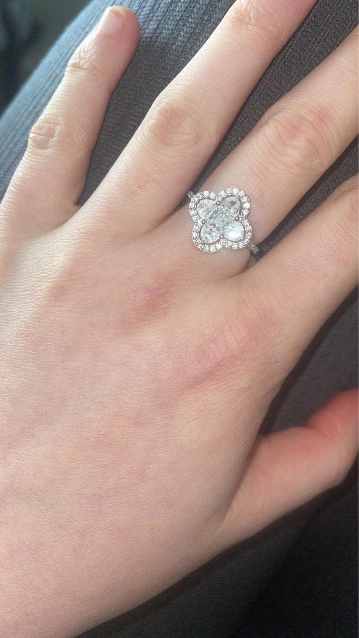 Customer photo review of Elizabeth Triple Stone Ring