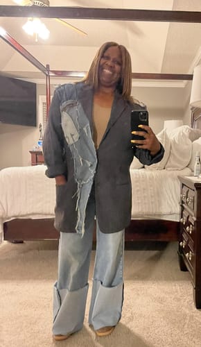 Customer photo review of Denim Panel Blazer/ Dress | M/L