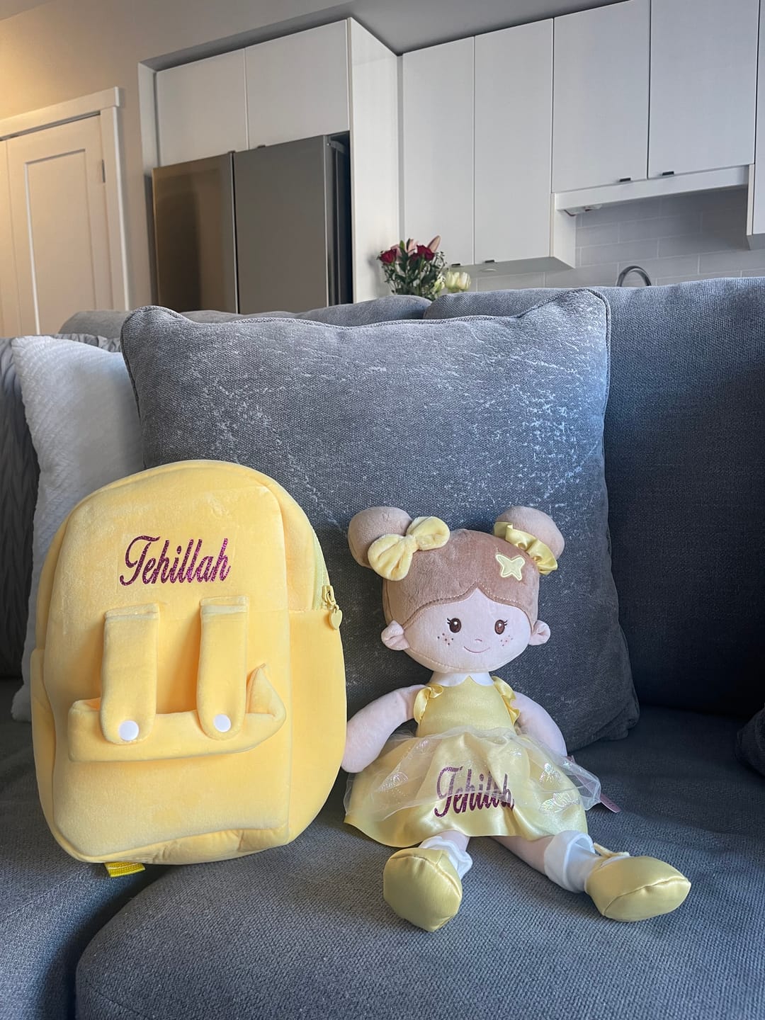 Customer photo review of Personalized Doll Carrier Backpack - with Baby Doll