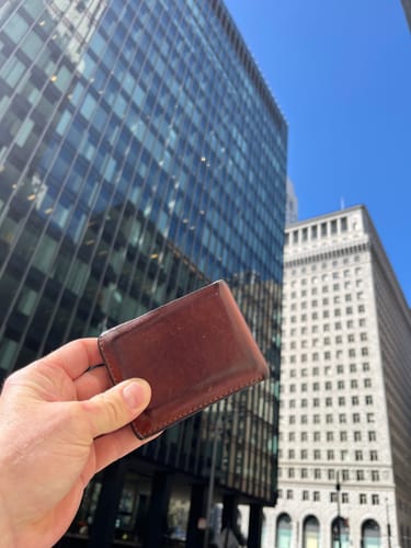 Customer photo review of No.55 | 'Chestnut' Men's Leather Bill Fold Wallet
