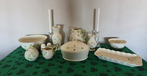 Customer photo review of Belleek Classic Shamrock Salt & Pepper Set