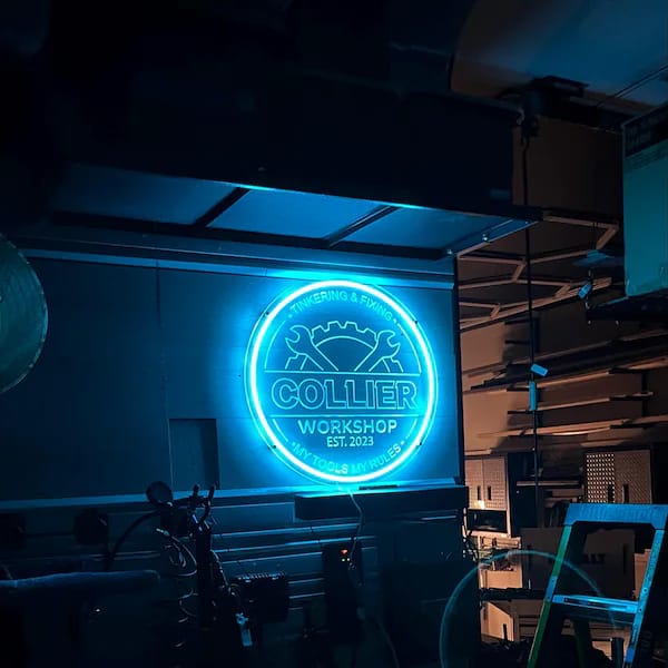 Customer photo review of Neon Garage Custom Name Sign Led Light