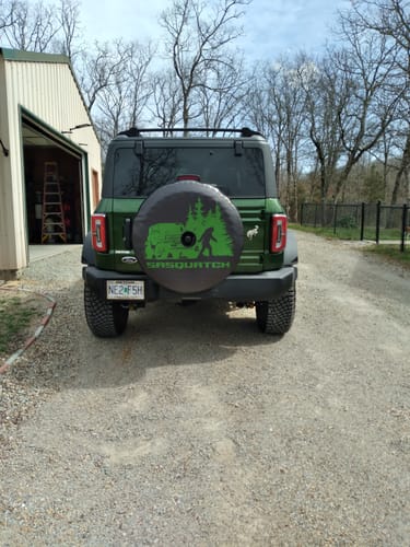 Customer photo review of Sasquatch or Bigfoot Spare Tire Cover for Bronco
