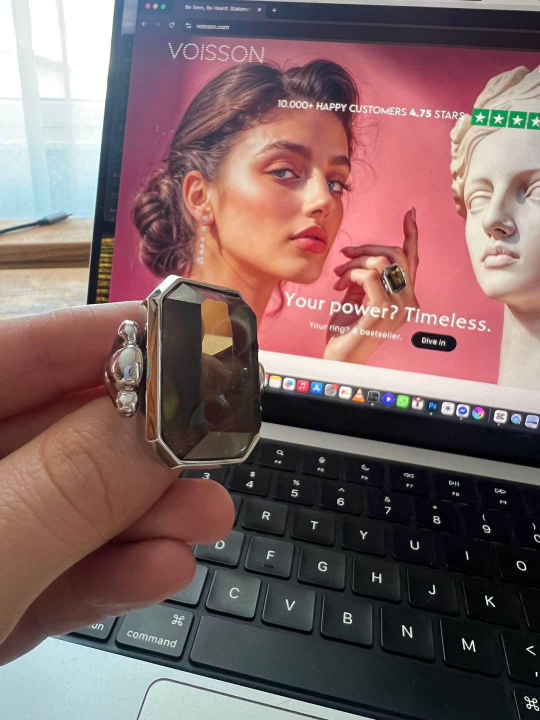 Customer photo review of Marique French Vintage Noir Ring
