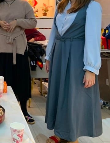 Customer photo review of Constel V-Neck Belted Dress