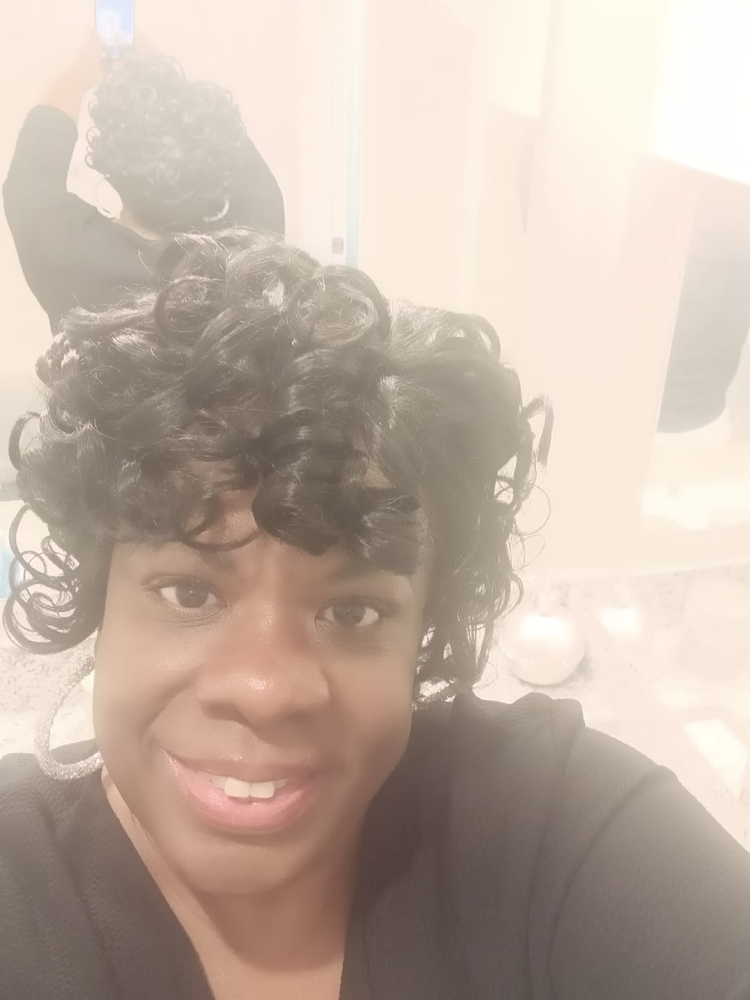 Customer photo review of Outre Perfect Hairline Glueless Hand-Tied 13x4 HD Lace Front Wig - LORI