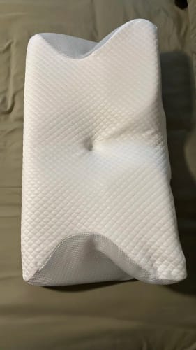 Customer photo review of Ultimate Ergonomic Neck Pillow - 2-in-1 Contour Memory Foam Support for Pain Relief
