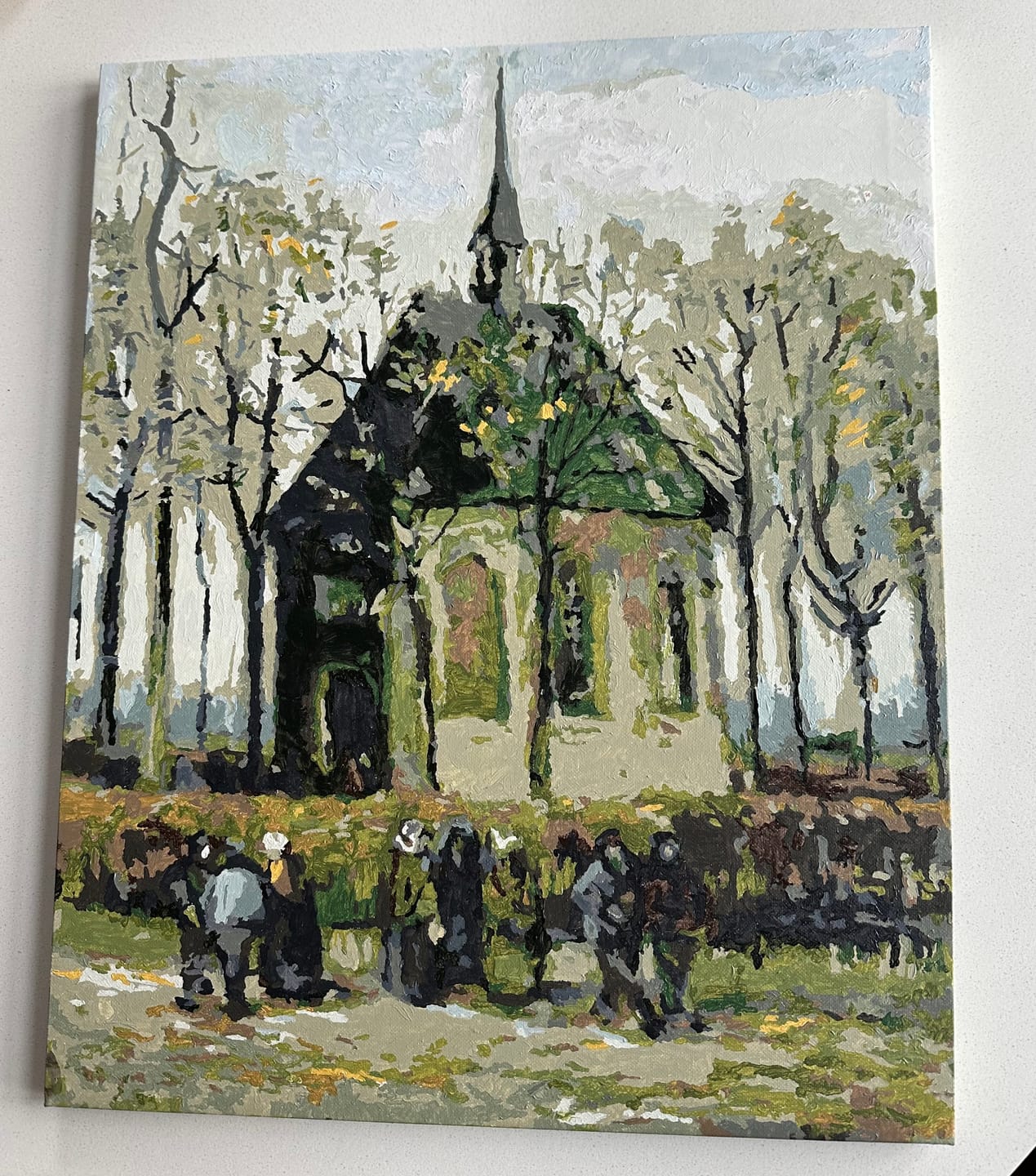 Customer photo review of Paint by Numbers - Congregation Leaving the Reformed Church in Nuenen | Vincent van Gogh