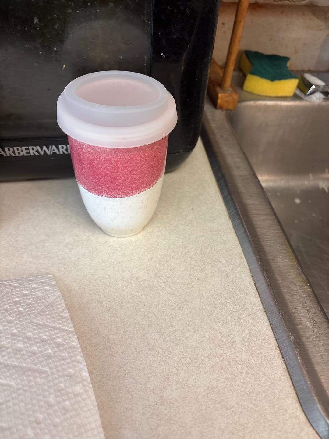 Customer photo review of Coral Pink Cup (Includes Lid & Band)