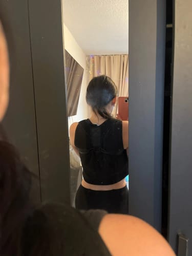 Customer photo review of Back Posture Correction Belt Hunchback Corrector Adult Men and Women Sitting Posture Correction Belt Shoulder Straight Back