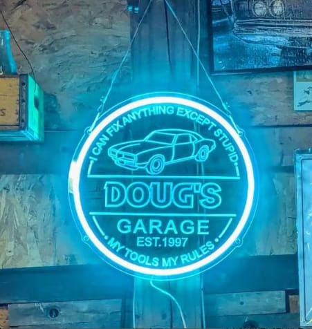 Customer photo review of Neon Garage Custom Name Sign Led Light