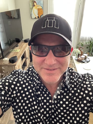 Customer photo review of Men's Cotton Casual Polka Dot Summer Black Pocket Short Sleeve Shirt