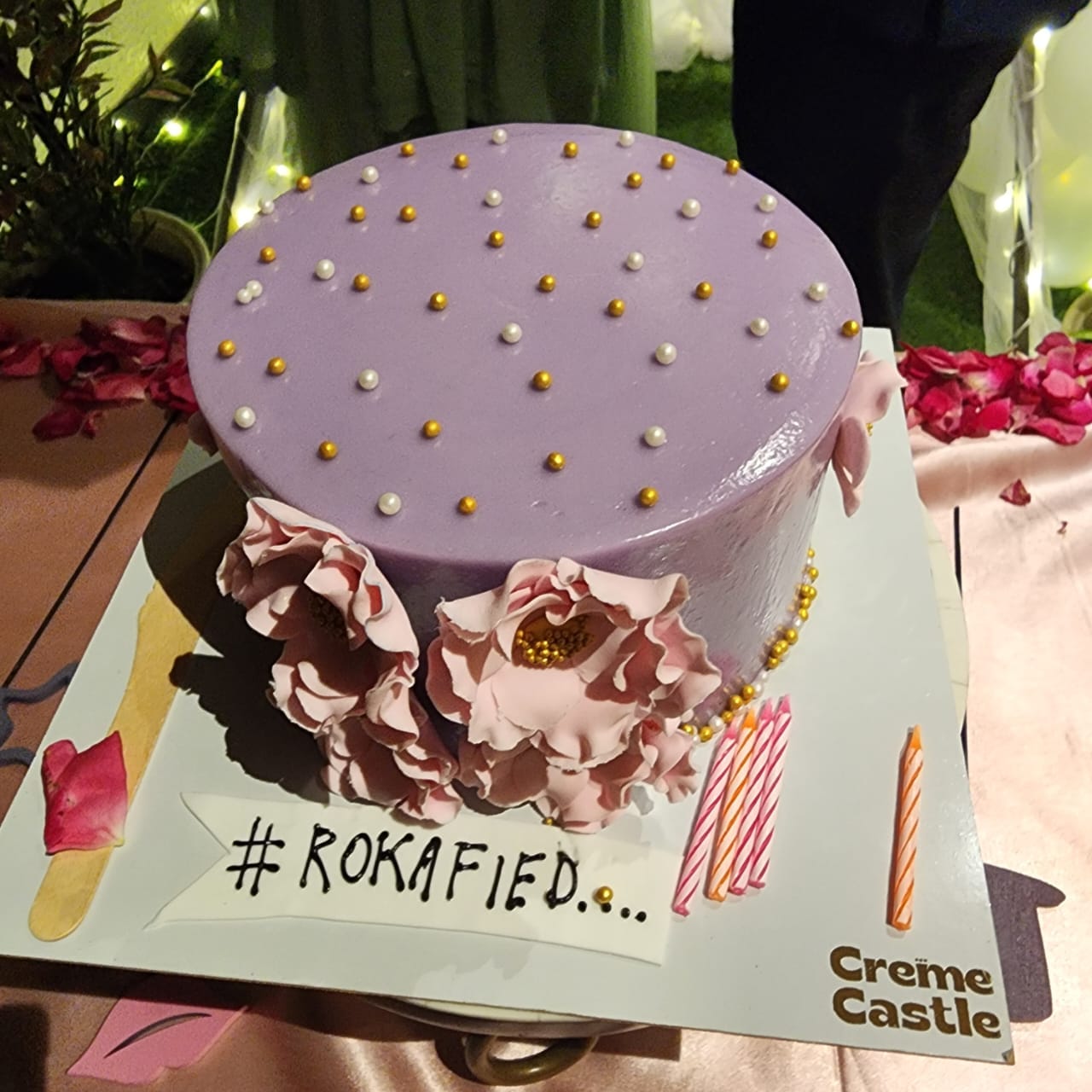 Customer photo review of Floral Purple Cake