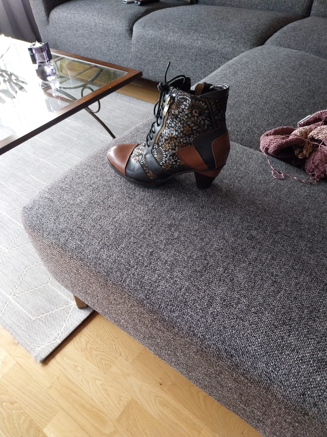 Customer photo review of Retro Handmade Leather Patchwork Ankle Boots