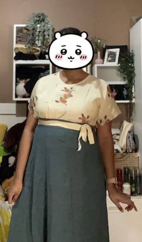 Customer photo review of Taozi Guodong 桃子果冻 Peach Jelly Modernized Tang Dynasty Beizi Banbi Top & Poqun Skirt Set