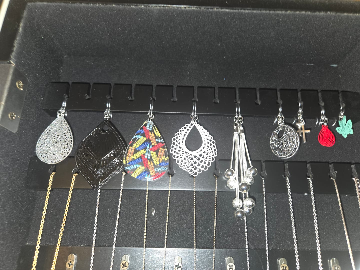 Customer photo review of Teacher Teardrop Dangles Hypoallergenic Earrings for Sensitive Ears Made with Plastic Posts