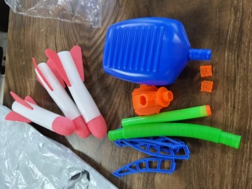 Customer photo review of Kid Air Rocket Foot Pump Launcher Outdoor Air Pressed Stomp Soaring Rocket Toys Child Play Set Jump Sport Games Toy for Children