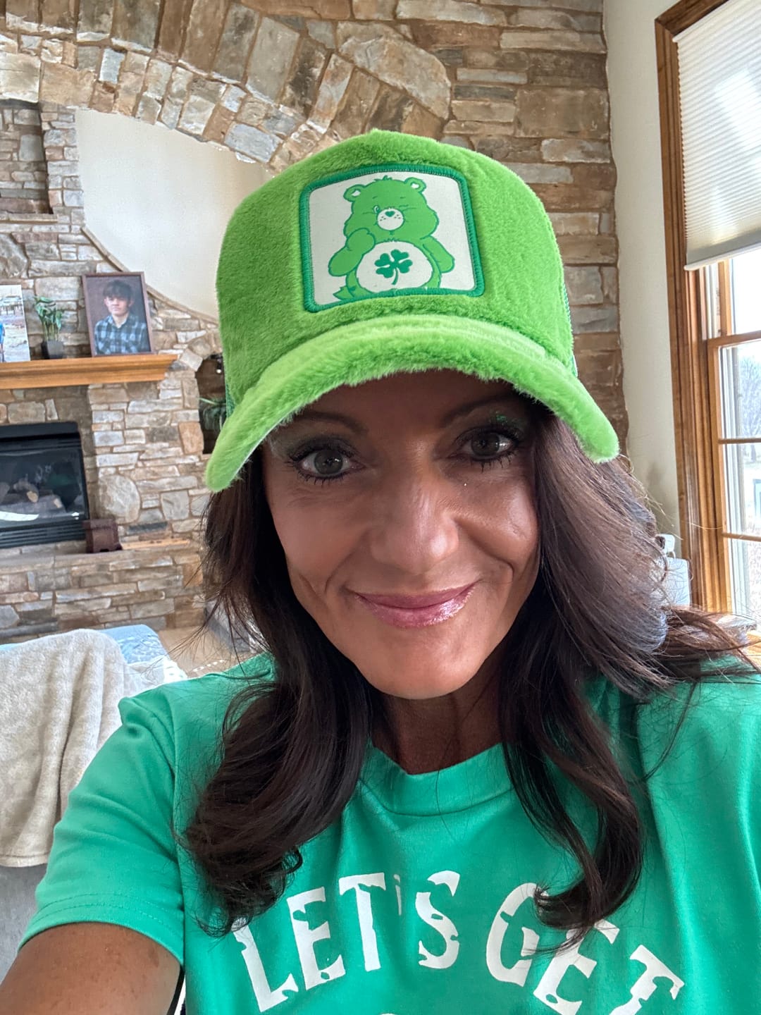 Customer photo review of OVERLORD X Care Bears:  Good Luck Bear Trucker Cap